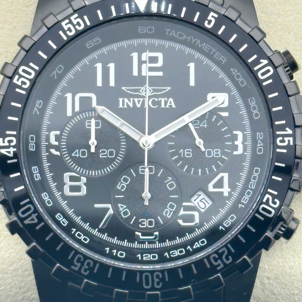 NEW Invicta Specialty Men's Gunmetal Chronograph Quartz Watch with Black Dial